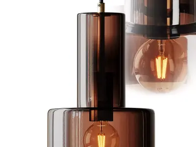Hubsch Glass Pendant Lamp in Brown 3D model