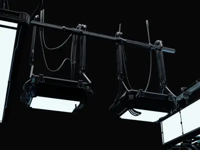 Concert Stage Lights Truss System Set of 3 3D model