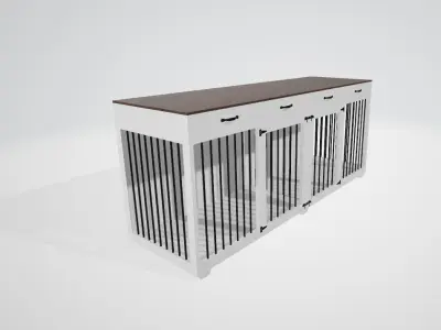 Dog Crate Furniture Low-poly 3D model