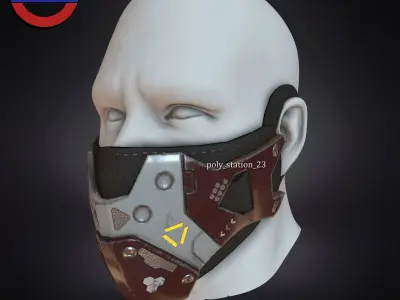 sci fi face mask v1 Low-poly 3D model