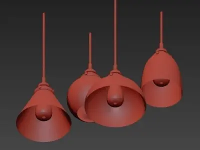 RH pendant lights loft 2 3D model