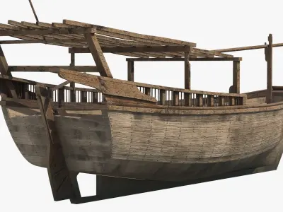  Traditional Wooden Dhow Boat Old Used 
