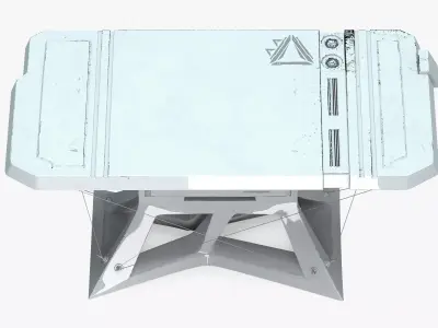 Table Sci-Fi Low-poly 3D model