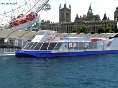  London Sightseeing Cruise Ship on Water 