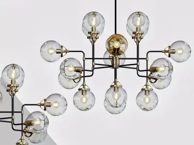 Bistro Globe Clear Glass Chandelier 3D model buy