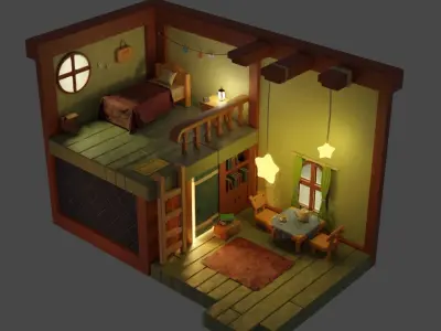 Cozy Bedroom 3D model
