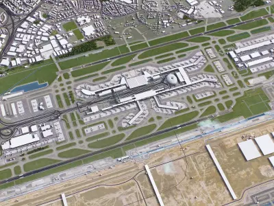 Singapore - Changi Airport - SIN Low-poly 3D model