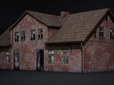 Abandoned house Low-poly 3D model get