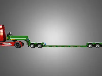 XG Truck - single axle with Faymonville Trailer 3D Model Pack
