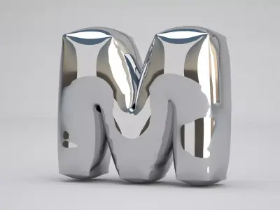 M Balloon Silver 3D model