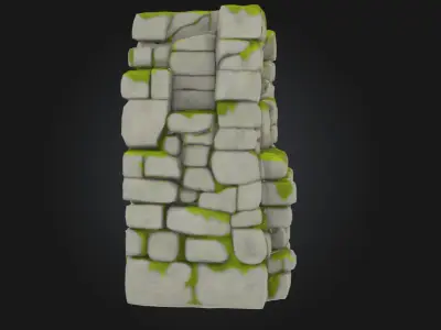 Modular Ancient Stone Ruin Blocks Stylized Game Asset Low-poly 3D model
