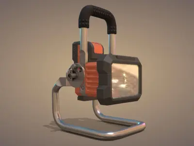 Construction Spotlight Low-poly 3D model