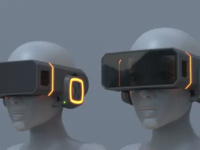 Sci Fi VR AR Headset Glasses 3D model