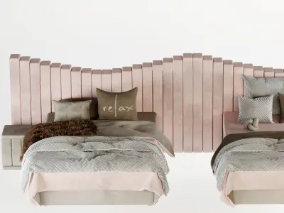 attached daybed light color set 41 3D model