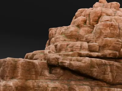 Rock Cliff 3D Model Low-poly 3D model