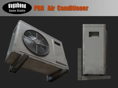PBR Air Conditioner Low-poly 3D model