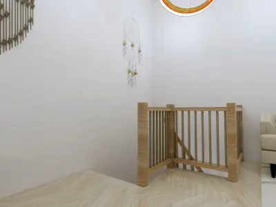 2 Floor House Design Bohemian Style Full Interior  3D model