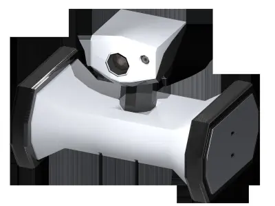 SciFi lowpoly robot drone on tracked wheels  3D model