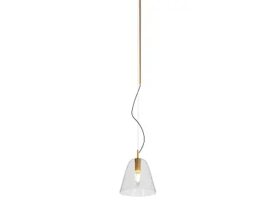 MORSE pendant light with gold finish and clear glass 3D model