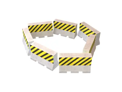 Road Barriers v4 010 Low-poly 3D model