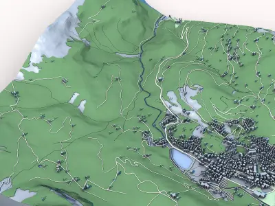 Engelberg Village in Switzerland 3D model