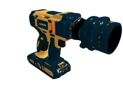 SciFi Laser Drill with Camera Low-poly 3D model