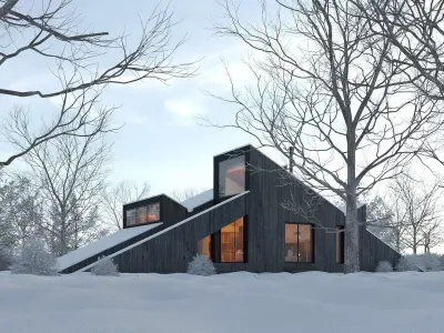 Winter Cabin House 3D model