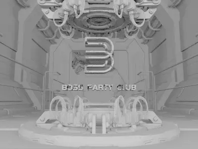 Scifi mechanical LOGO design Spaceship cabin core space 3D model