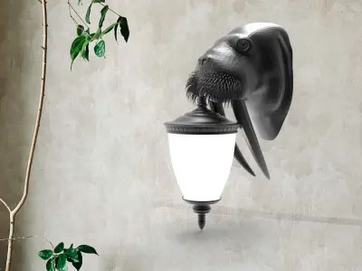 Walrus Head Wall Lamp 3D print model