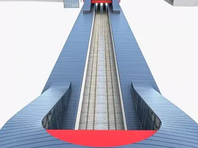 Train Station 02 Low-poly 3D model