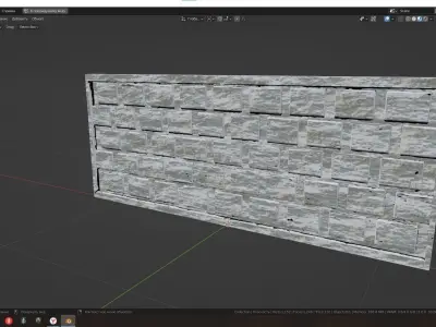 reinforced concrete fence Low-poly 3D model