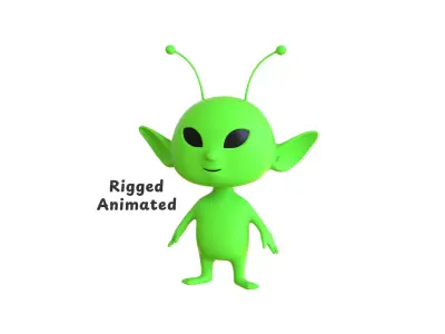 Low-Poly Cartoon Alien 01 Animated  Low-poly 3D model