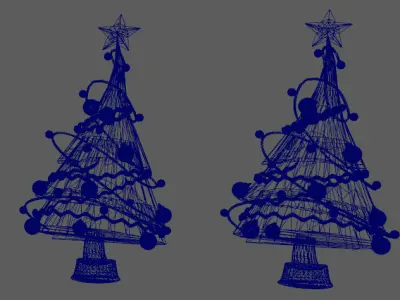20 stylized color variations  christmas trees Low-poly 3D model