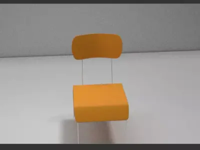 School Chair Realistic 3D Model Low-poly 3D model