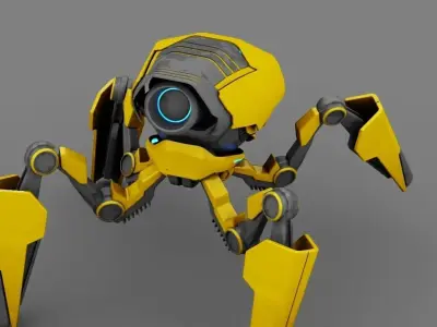 SPIDER DROID  Rigged character 3D model