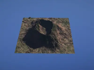 Landscape Environment Volcano Snow 46 Low-poly 3D model