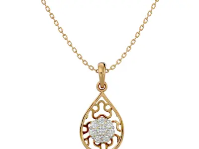 Light Minimalist Diamond Pendant Necklace 3D print model