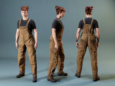 Workwear Outfit Pack  MetaHuman Clothing Low-poly 3D model