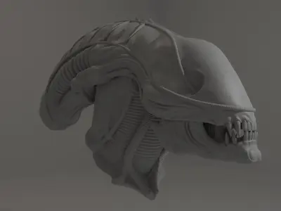 Aliens 1986 Screen Accurate Alien Warrior Head 3D Model 3D print model