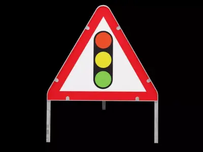 Traffic Lights Sign Low-poly 3D model