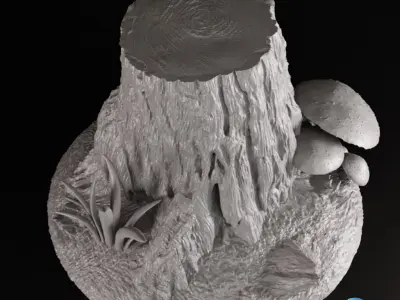 Chopped Tree Terrain  Pre-Supported STL and Chitubox files 3D print model