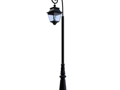 Classic Street Lamp PBR Low Poly All Quads Low-poly 3D model