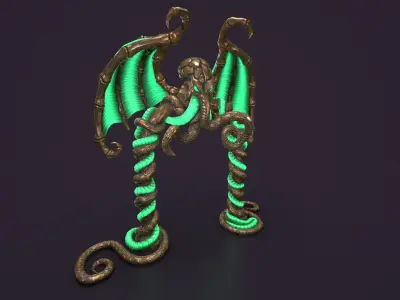 Ancient portal arch Low-poly 3D model