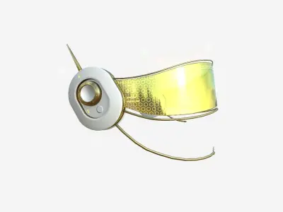 SciFi Glasses H06 White Gold - Character Design Fashion Low-poly 3D model