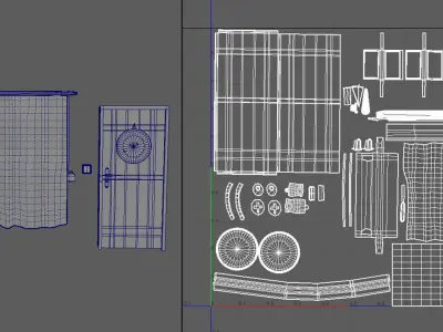 Door and window Free low-poly 3D model