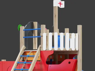 Childrens playground Pirate ship 3D model