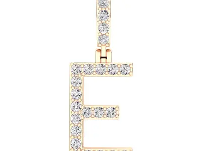 Alphabet E-letter single row pendant 3D print model