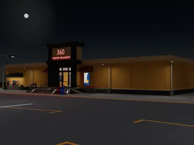 360 Supermarket Low-poly 3D model