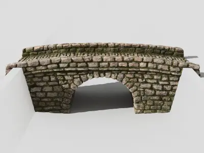 Creek bridge Low-poly 3D model