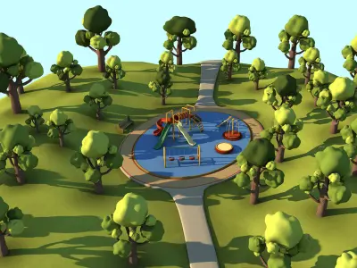 Toon Playground 3D model